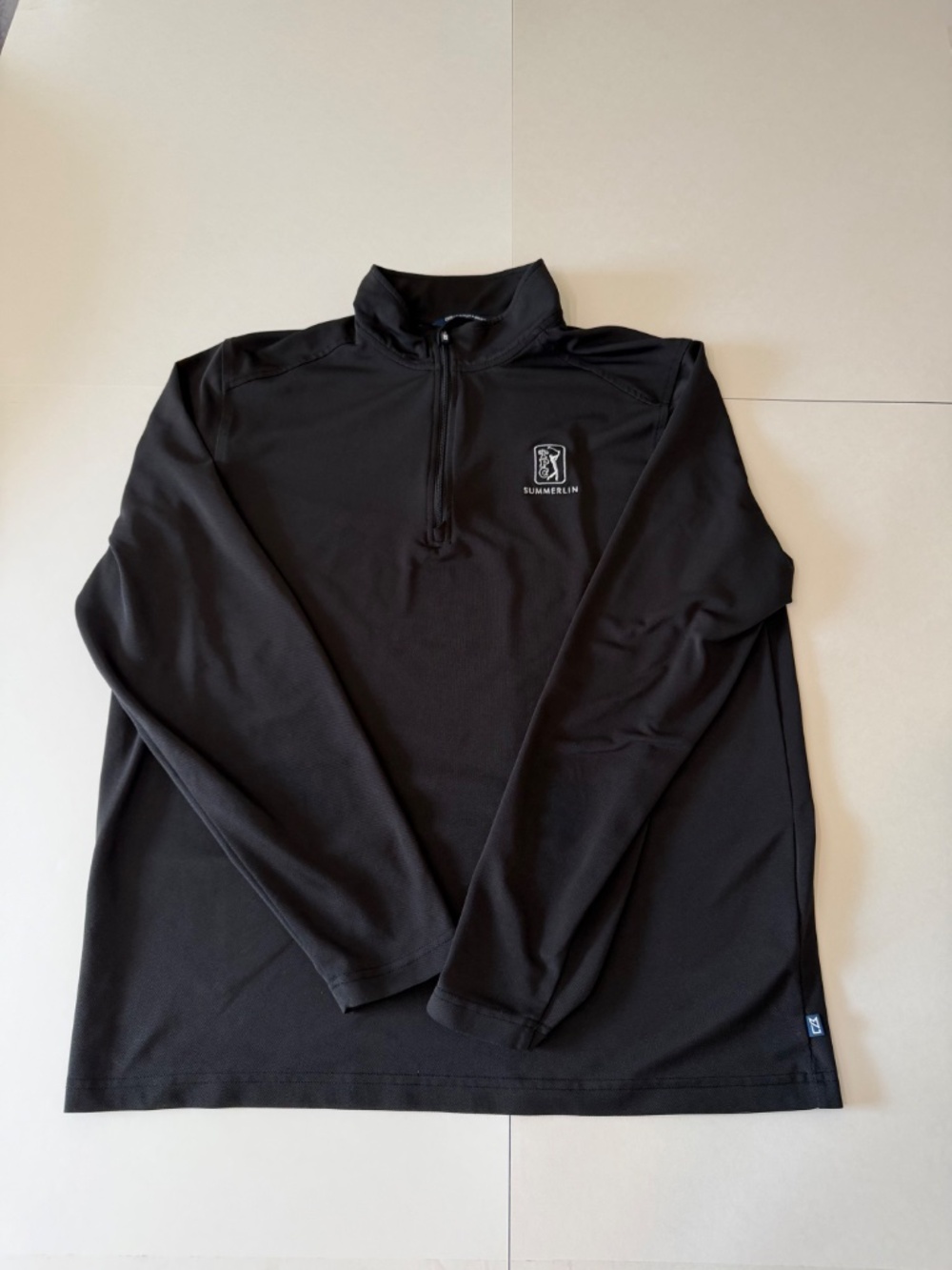 TPC SUMMERLIN Golf Mens cutter &buck 1/4 Zip Up Pullover Top Black L